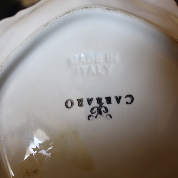 Carraro Made in Italy Ceramic Leaf Shape Design Serving Bowl & 2 side bowls - Picture 5 of 5